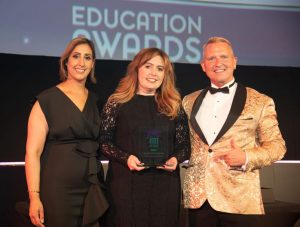 Mrs Kulyk Receiving the award